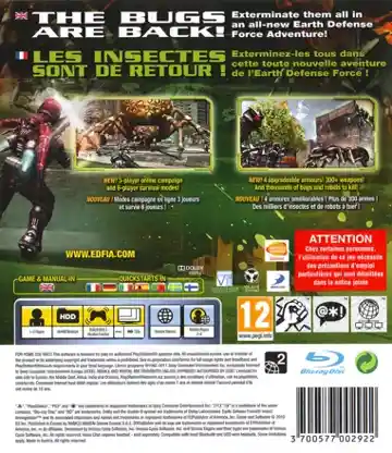 Earth Defense Force - Insect Armageddon (USA) (v1.02) (Disc) (Update) box cover back